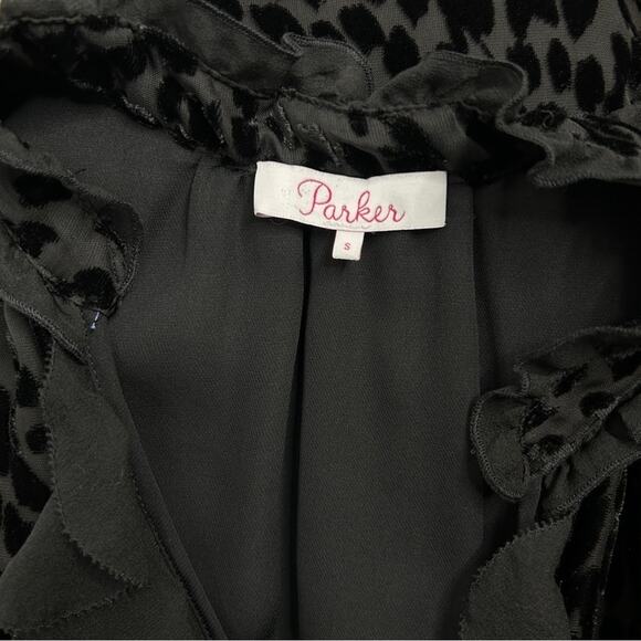 PARKER Top Womens Size Small Black Animal Print Fairy Grunge Mob Wife Whimsigoth - Picture 10 of 12